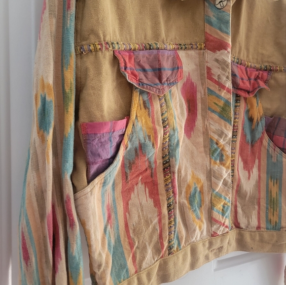 Vintage Southwestern jacket pier one color block size large multi color - Picture 3 of 6
